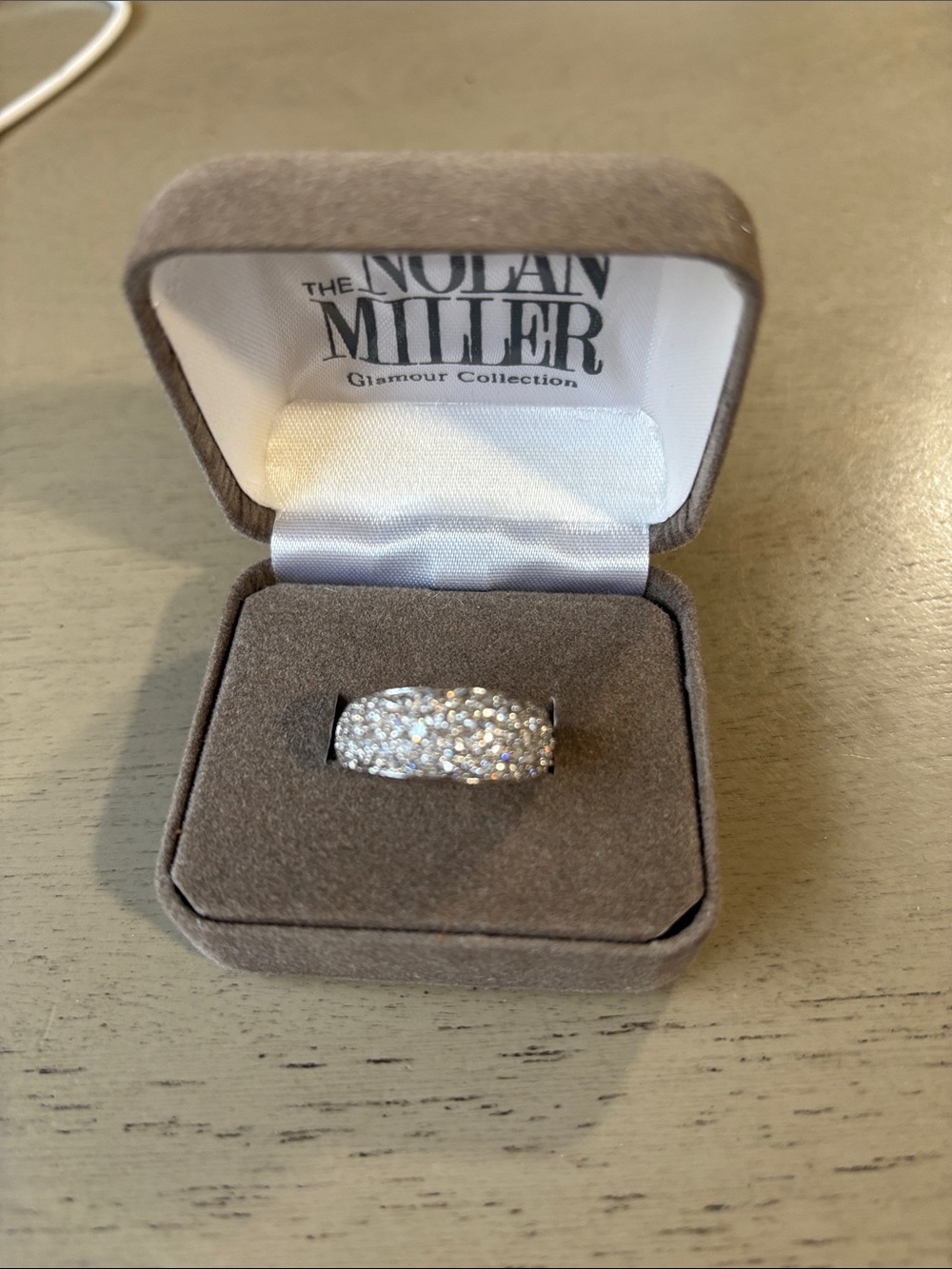 Nolan Miller Silver Pavé Crystal Dome Statement Ring
